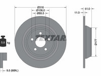 Disc frana puntea spate (92291903 TEXTAR) FORD,FORD (CHANGAN),FORD USA,LINCOLN