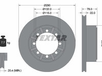 Disc frana puntea spate (93117600 TEXTAR) RENAULT,RENAULT TRUCKS