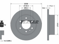 Disc frana puntea spate (93143300 TEXTAR) DODGE,FREIGHTLINER,MERCEDES-BENZ,MERCEDES-BENZ (FJDA),VW