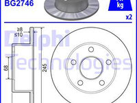 Disc frana puntea spate (BG2746 DELPHI) AUDI,SKODA,VW