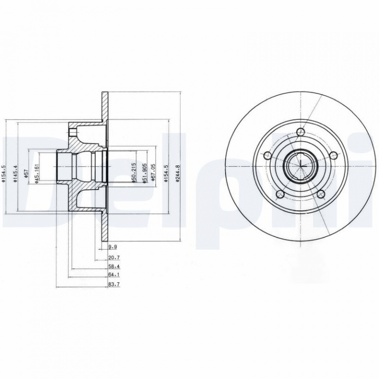 Disc frana puntea spate (BG3030 DELPHI) AUDI A4|A4, A4 / S4