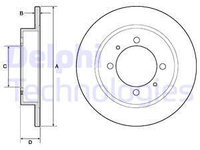 Disc frana puntea spate (BG3203 DELPHI) MITSUBISHI,PROTON,VOLVO