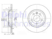 Disc frana puntea spate (BG3518 DELPHI) FORD,SEAT,VW