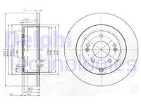 Disc frana puntea spate (BG4136 DELPHI) HYUNDAI