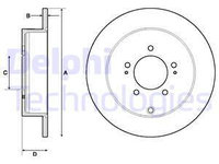 Disc frana puntea spate (BG4161C DELPHI) Citroen,MITSUBISHI,PEUGEOT