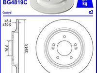 Disc frana puntea spate (BG4819C DELPHI) HYUNDAI,HYUNDAI (BEIJING),KIA,KIA (DYK),SUZUKI (CHANGAN)