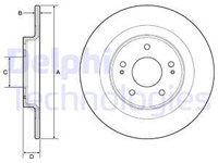 Disc frana puntea spate (BG4924C DELPHI) Citroen,MITSUBISHI,PEUGEOT