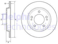 Disc frana puntea spate (BG4964C DELPHI) HYUNDAI,KIA