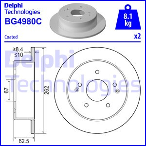 Disc frana puntea spate (BG4980C DELPHI) SSANGYONG
