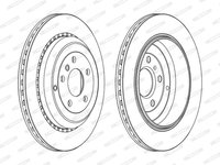 Disc frana puntea spate (DDF1531C FERODO) MERCEDES-BENZ