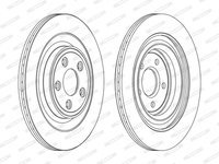 Disc frana puntea spate (DDF1703C FERODO) DAIMLER,JAGUAR