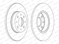 Disc frana puntea spate (DDF1741C FERODO) ALFA ROMEO