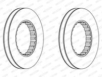 Disc frana puntea spate (FCR349A FERODO PREMIER) RENAULT TRUCKS,VOLVO