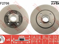 Disc frana RENAULT 19   caroserie (S53_) (1988 - 1992) TRW DF2706