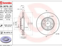 Disc frana RENAULT CAPTUR (2013 - 2020) BREMBO 09.9078.21