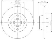 Disc frana RENAULT CLIO (B/C57_, 5/357_), RENAULT CLIO caroserie (S57_) - MINTEX MDC1998