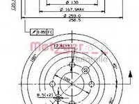 Disc frana RENAULT CLIO (B/C57_, 5/357_), RENAULT TWINGO I (C06_), RENAULT 19 Mk II Cabriolet (D53_, 853_) - METZGER 24768 E