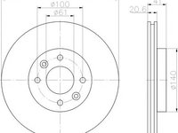 Disc frana RENAULT CLIO (B/C57_, 5/357_), RENAULT TWINGO I (C06_), RENAULT 19 Mk II Cabriolet (D53_, 853_) - MINTEX MDC811