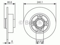 Disc frana RENAULT CLIO Grandtour (KR0/1_) (2008 - 2020) BOSCH 0 986 479 S37