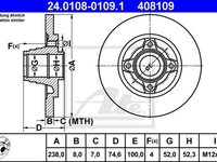 Disc frana RENAULT CLIO I B C57 5 357 ATE 24010801091