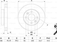 Disc frana RENAULT CLIO I B/C57 5/357 BOSCH 0 986 478 276