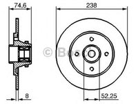 Disc frana RENAULT CLIO I B C57 5 357 BOSCH 0986479281