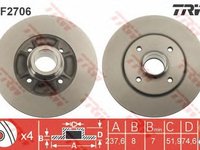 Disc frana RENAULT CLIO I B C57 5 357 TRW DF2706