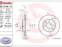 Disc frana RENAULT CLIO II BB0 1 2 CB0 1 2 BREMBO 09314814