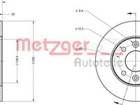 Disc frana RENAULT CLIO II BB0 1 2 CB0 1 2 METZGER 6110071