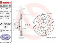 Disc frana RENAULT CLIO II caroserie SB0 1 2 BREMBO 09.5802.2X