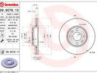 Disc frana RENAULT CLIO III (BR0/1, CR0/1) (2005 - 2020) BREMBO 09.9078.11