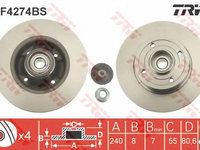 Disc frana RENAULT CLIO III (BR0/1, CR0/1) - OEM - TRW: DF4274BS - Cod intern: W02365999 - LIVRARE DIN STOC in 24 ore!!!