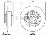 Disc frana RENAULT CLIO IV (2012 - 2016) BOSCH 0 986 479 C88 piesa NOUA