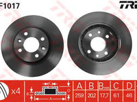 Disc frana RENAULT CLIO Mk II (BB0/1/2_, CB0/1/2_) - OEM - TRW: DF1017 - Cod intern: W02305650 - LIVRARE DIN STOC in 24 ore!!!