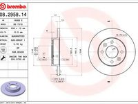 Disc frana RENAULT CLIO Mk II (BB0/1/2_, CB0/1/2_) (1998 - 2016) BREMBO 08.2958.14