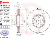 Disc frana RENAULT ESPACE IV (JK0/1) (2002 - 2015) BREMBO 09.9818.11 piesa NOUA