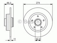 Disc frana RENAULT GRAND SCÉNIC III (JZ0/1_) (2009 - 2016) Bosch 0 986 479 682