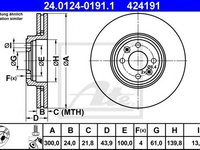 Disc frana RENAULT GRAND SCENIC II (JM0/1) (2004 - 2016) ATE 24.0124-0191.1 piesa NOUA