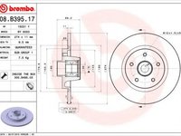 Disc frana RENAULT KANGOO BE BOP (KW0/1) (2009 - 2016) BREMBO 08.B395.17 piesa NOUA