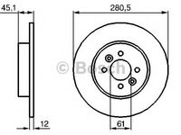 Disc frana RENAULT KANGOO Express (FC0/1) (1997 - 2007) BOSCH 0 986 479 195 piesa NOUA