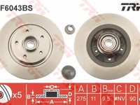 Disc frana RENAULT KANGOO Express (FW0/1) (2008 - 2016) TRW DF6043BS piesa NOUA