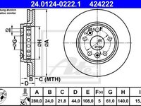 Disc frana RENAULT KANGOO / GRAND KANGOO (KW0/1_), RENAULT KANGOO Express (FW0/1_), RENAULT KANGOO BE BOP (KW0/1_) - ATE 24.0124-0222.1