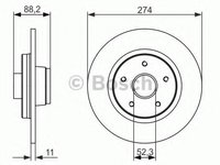 Disc frana RENAULT KANGOO / GRAND KANGOO (KW0/1_), RENAULT KANGOO Express (FW0/1_), RENAULT KANGOO BE BOP (KW0/1_) - BOSCH 0 986 479 695