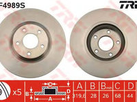 Disc frana RENAULT KOLEOS HY TRW DF4989S PieseDeTop