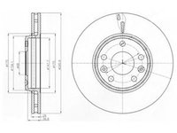 Disc frana RENAULT LAGUNA cupe (DT0/1) (2008 - 2020) DELPHI BG4264