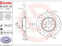 Disc frana RENAULT LAGUNA I (B56_, 556_) (1993 - 2001) BREMBO 09.8137.2X