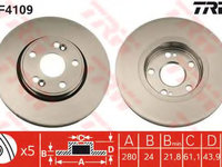 Disc frana RENAULT LAGUNA I Estate (K56_) (1995 - 2001) TRW DF4109