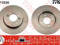 Disc frana RENAULT LAGUNA I Grandtour K56 TRW DF1030