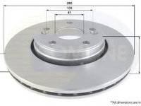 Disc frana RENAULT LAGUNA II (BG0/1) (2001 - 2016) COMLINE ADC1538V piesa NOUA