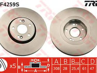 Disc frana RENAULT LAGUNA II (BG0/1_) - OEM - TRW: DF4259S - Cod intern: W02211510 - LIVRARE DIN STOC in 24 ore!!!